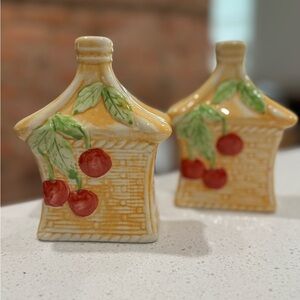 Ceramic Cherry Salt and Pepper Shakers